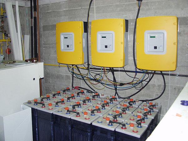 stand-alone solar power system installed with modern solar batteries